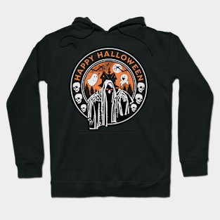 Ghosts and skulls vintage Halloween Hoodie